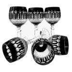 czarny kieliszek do wina kryształowy