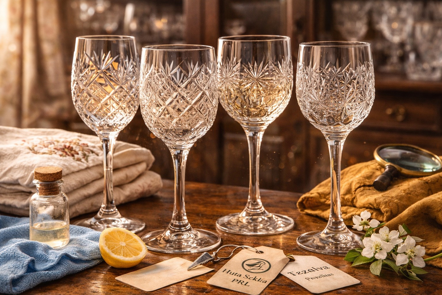 kieliszki kryształowe prl