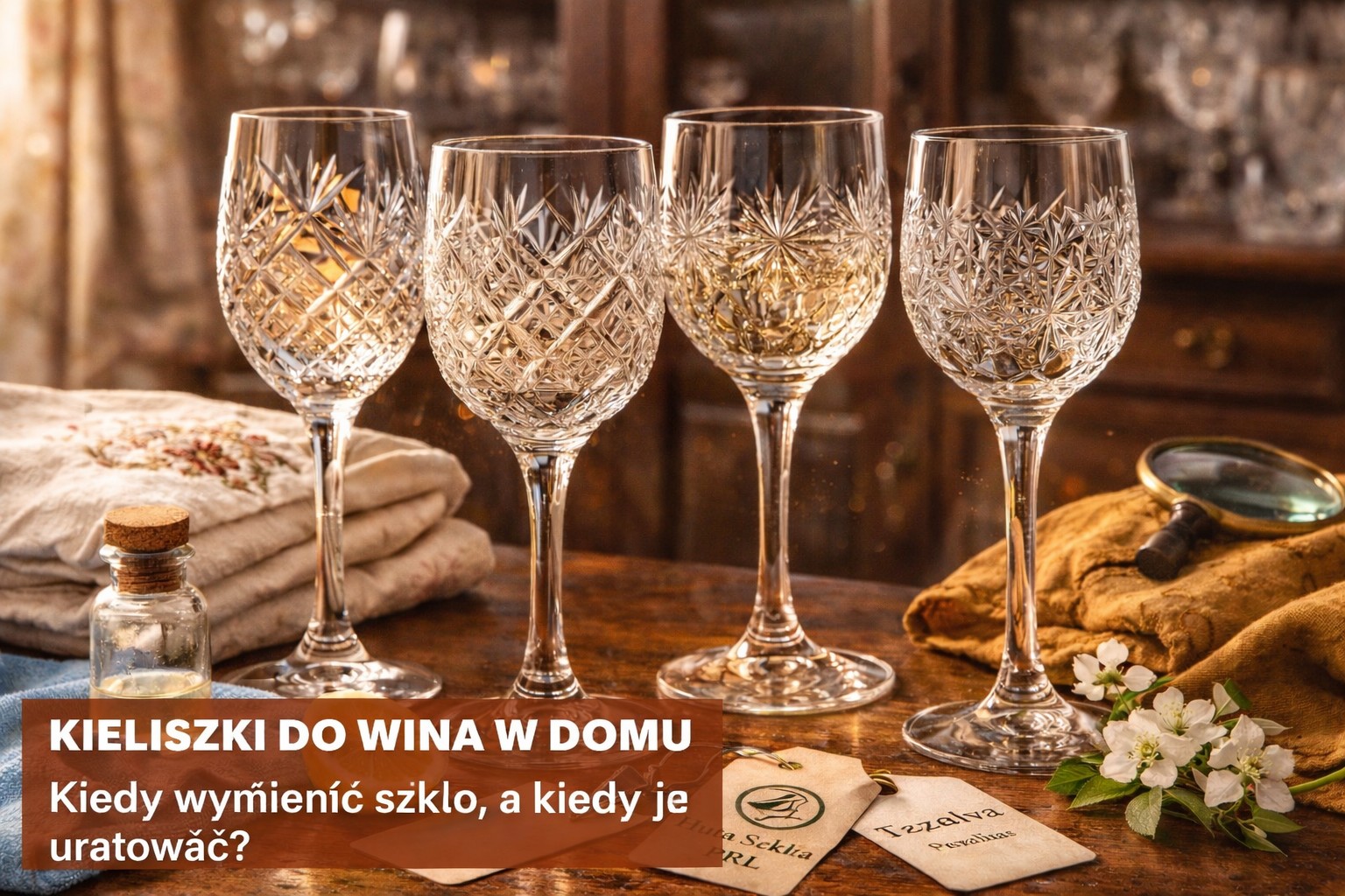 stare kieliszki kryształowe